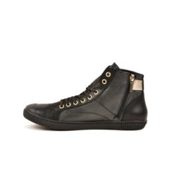 Pataugas BANJOU LATSA/MIX F4H NOIR/DORÉ -Pataugas Chaussures Boutique 628259 946 BASKET HAUTE FEMME LATSA MIX F4H NOIR DORE 3