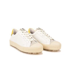 Pataugas ARAN/MIX F2H BLANC/JAUNE -Pataugas Chaussures Boutique BASKET FEMME ARAN MIX F2H BLANC JAUNE 4