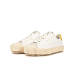 Pataugas ARAN/MIX F2H BLANC/JAUNE -Pataugas Chaussures Boutique BASKET FEMME ARAN MIX F2H BLANC JAUNE 5
