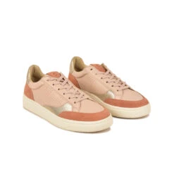 Pataugas BASALTE/SNME F2H BEIGE ROSÉ/DORÉ -Pataugas Chaussures Boutique BASKET FEMME BASALT F2H NUDE DORE 4