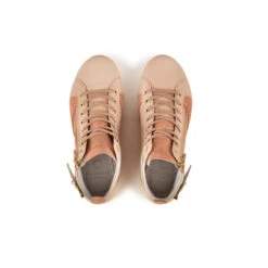 Pataugas PALME/MIX F2H BEIGE ROSÉ/DORÉ -Pataugas Chaussures Boutique BASKET FEMME PALME MIX F2H NUDE DORE 6